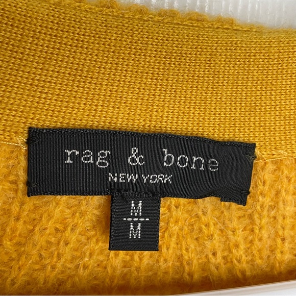Rag & Bone Liana Merino Wool/Alpaca Blend Chunky Knit Cardigan In Yellow M - Picture 9 of 11